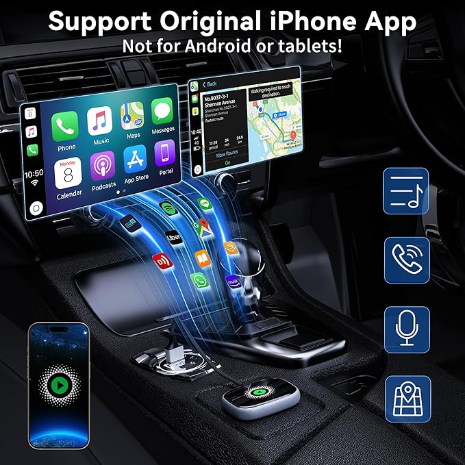 Wireless CarPlay Adapter, Wireless Car Screen Adapter