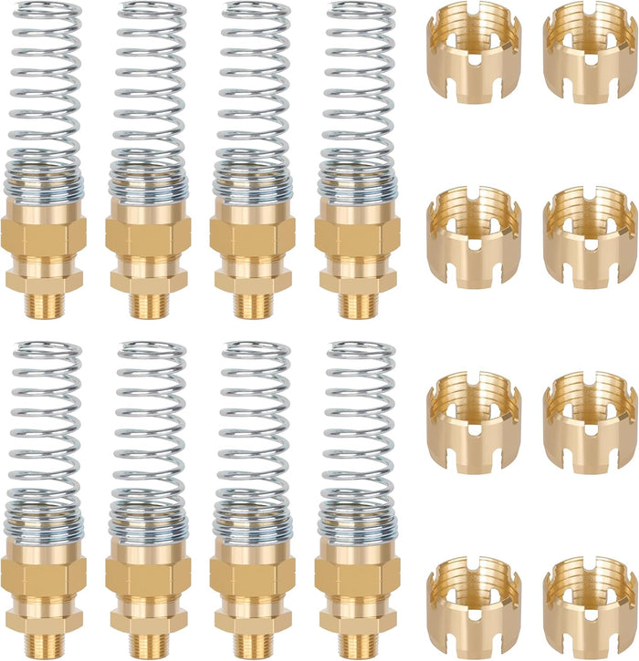 16PCS Brass DOT Air Brake Hose End Fitting, 1/2”Hose x 3/8” Male Connector