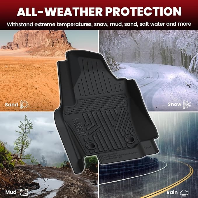 LASFIT Floor Mats for Toyota Tacoma 2024 2025 Double Cab All Weather Floor
