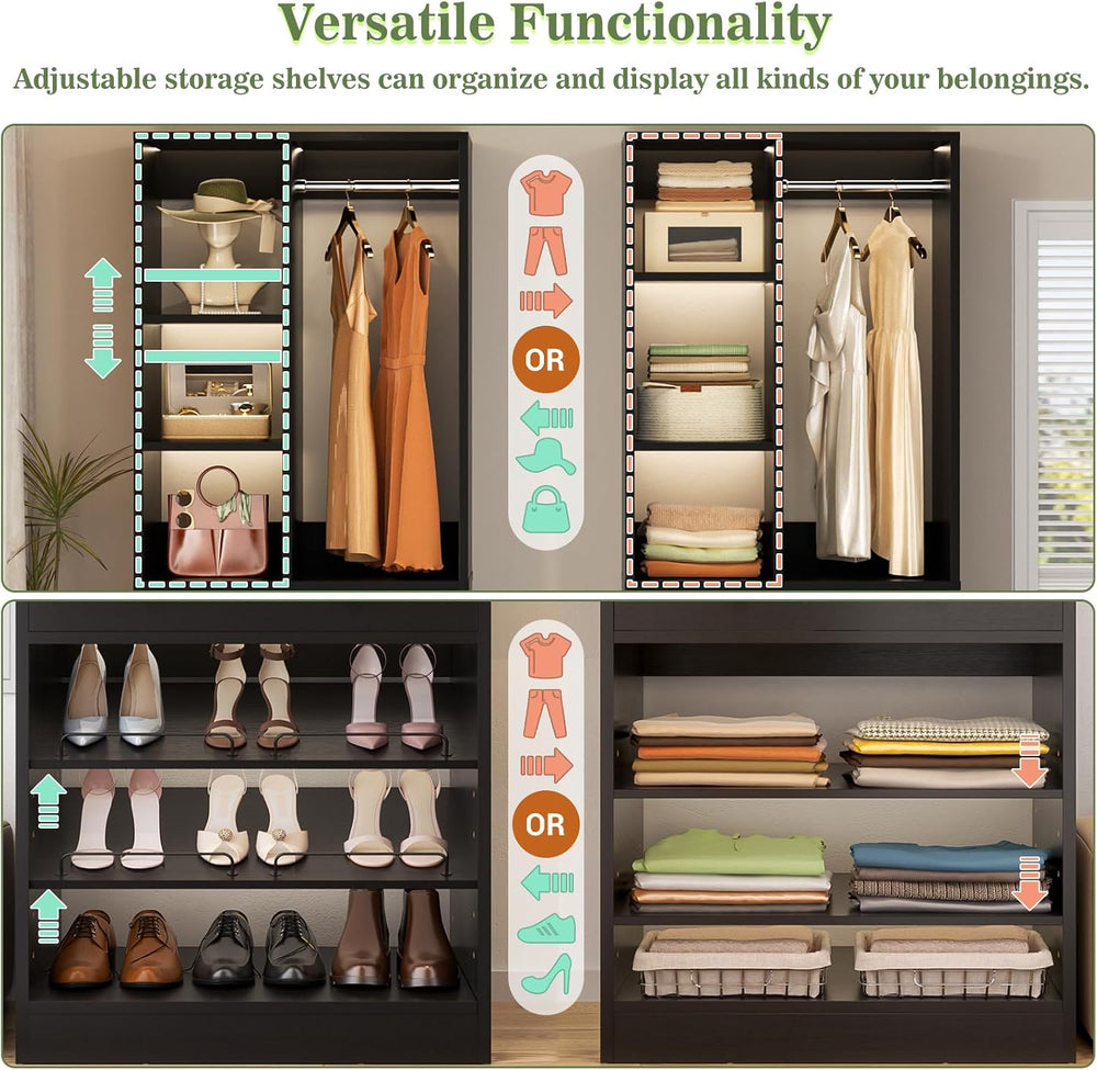 Besiost Closet System, 111"/9.3 FT Closet Organizer System with 8 Drawer...