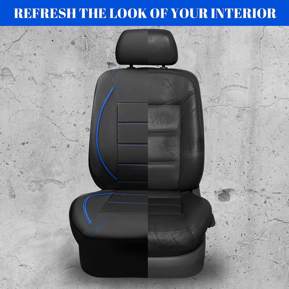 CAR PASS Universal FIT Piping Leather Two Front Seat Covers, Waterproof Faux ...
