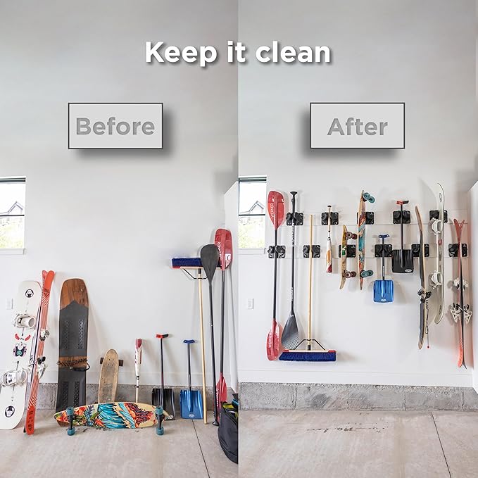 Ultimate Ski & Snowboard Wall Rack | Secure, Non-Slip Storage | Fits Any