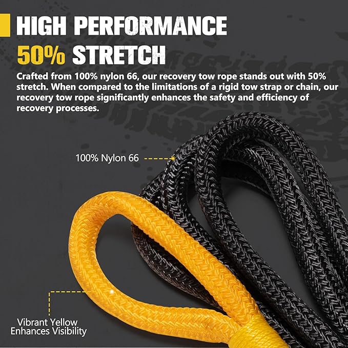 BUNKER INDUST 1"×30ft Kinetic Recovery Rope