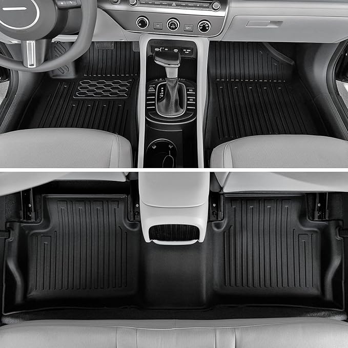 Floor Mats Set for 2024 2025 Hyundai Kona Gas, Full Coverage All Weather Floor