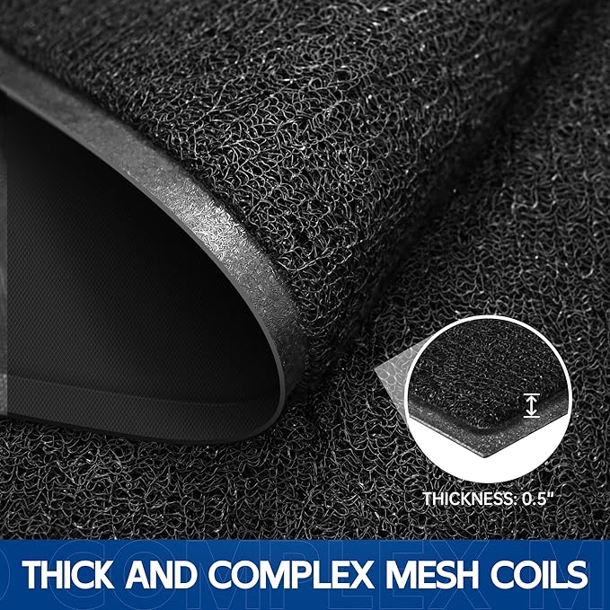Sturdy Front Door Mat, Fade Resistant, Waterproof Low Profile Entry Mat