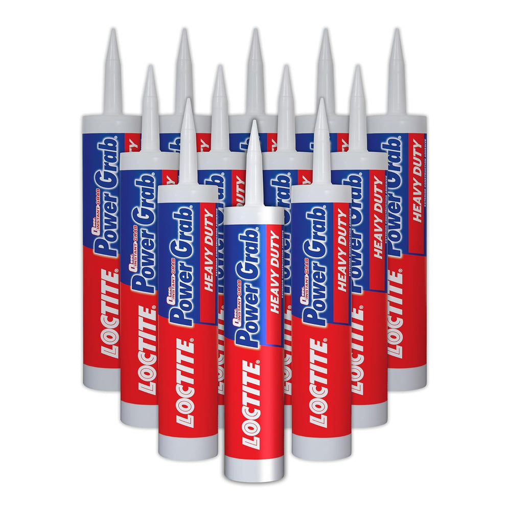 Loctite Power Grab Heavy Duty Construction Adhesive, 9 fl oz, 12 Pack
