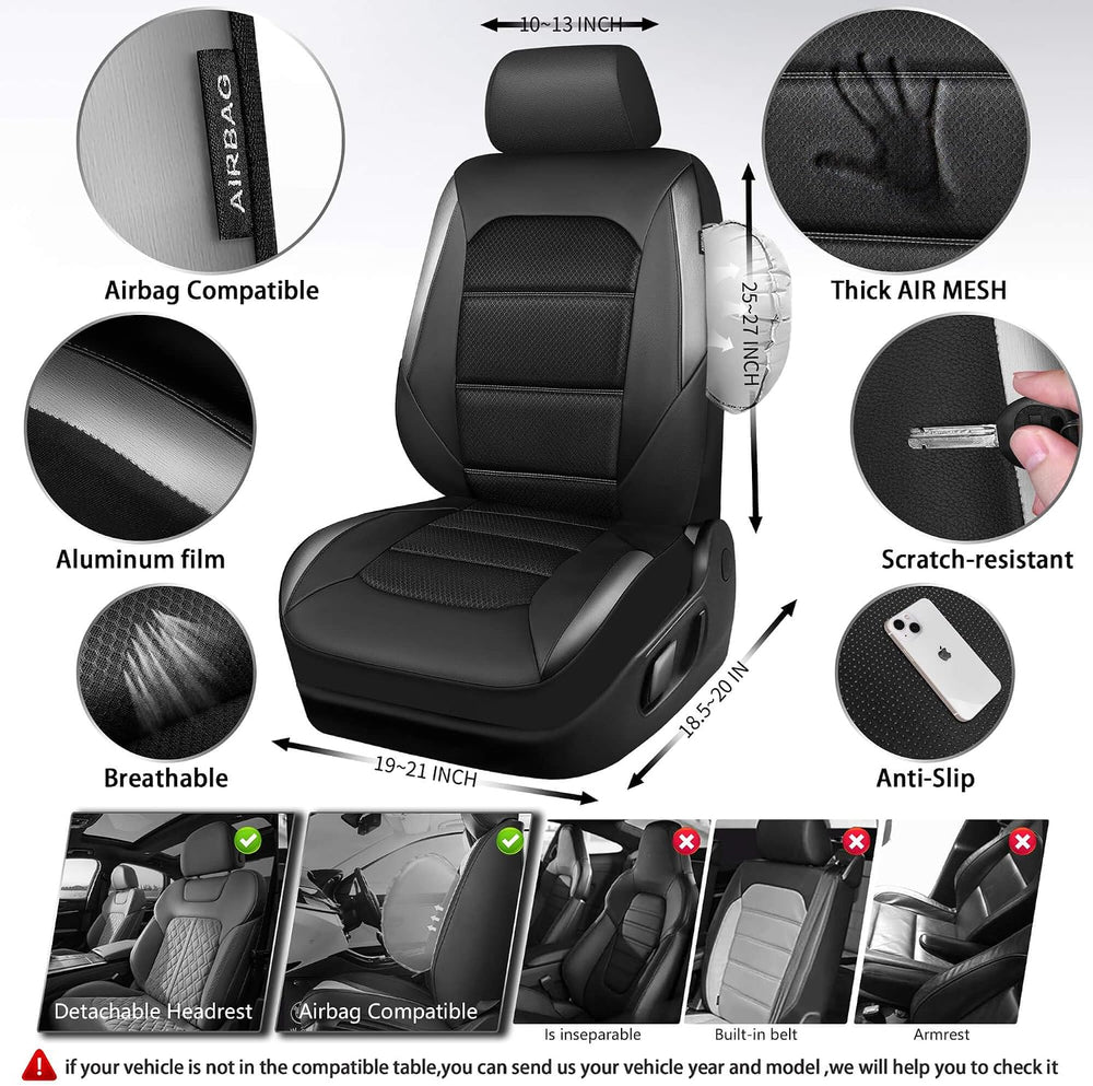CAR PASS Memory Foam Car Seat Covers,Air Cool Mesh Thick Seat Covers Front Se...