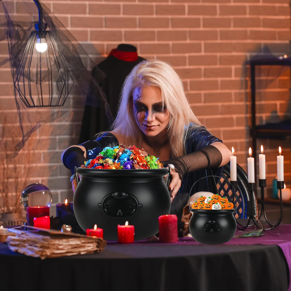Halloween Large Cauldron Kettles, 4 in 1 [12.6"+7.7" +5.7"+ 5....