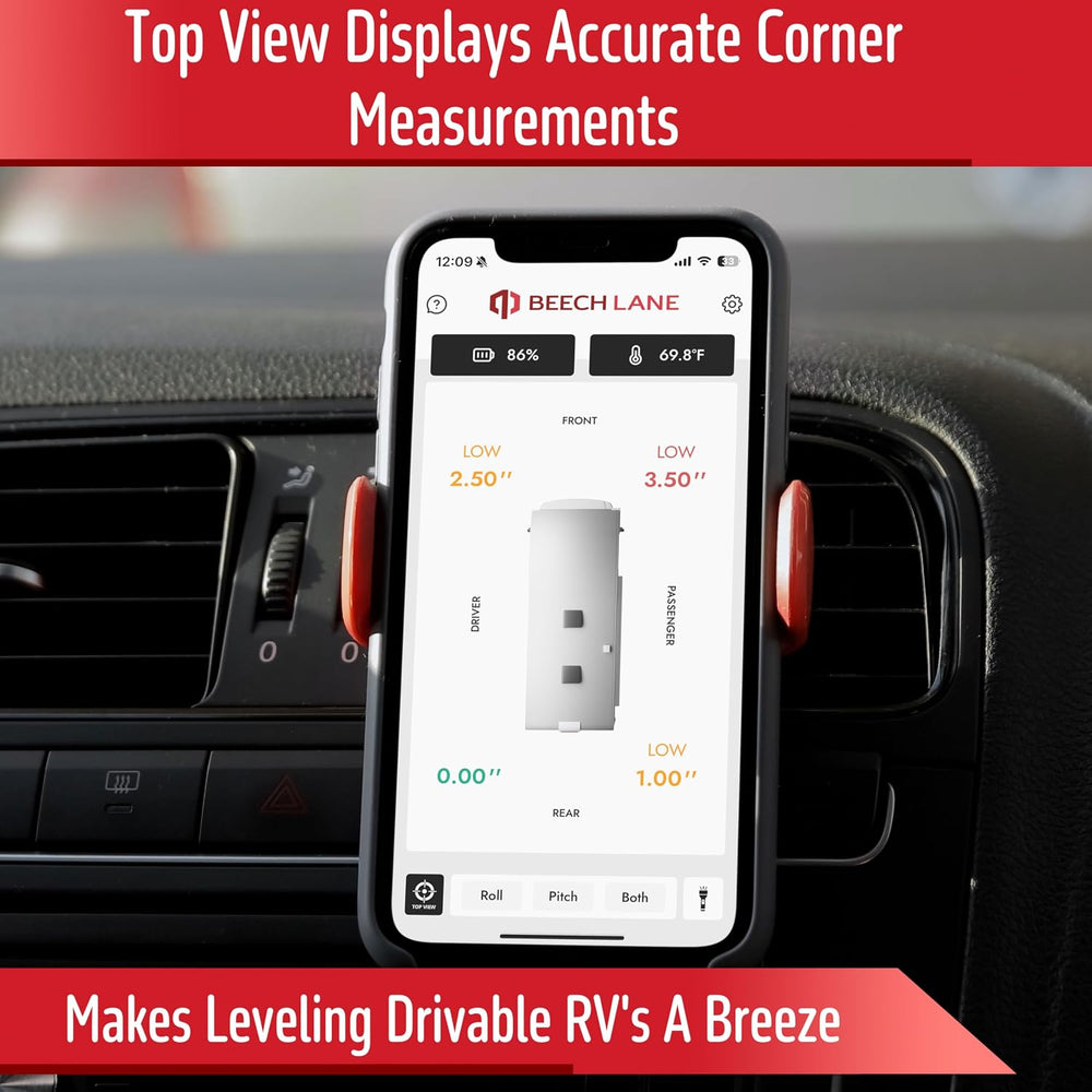 Beech Lane Wireless RV Leveling System, Made in the USA, User-Friendly Phone ...
