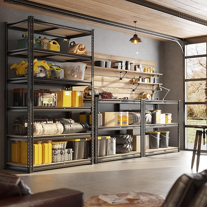 78" H Metal Shelving 6 Tier Garage Shelving Adjustable 2400LBS Storage S...