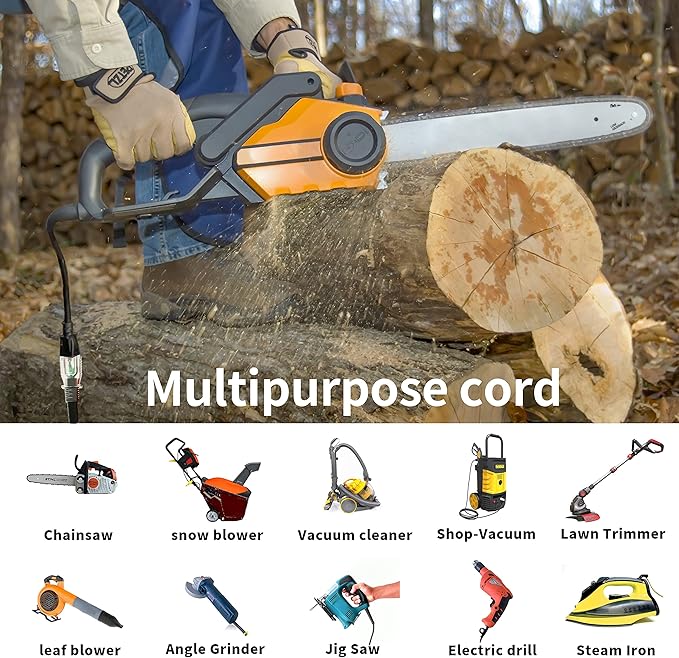 HUANCHAIN 16/3 Gauge 200 ft Extension Cord Outdoor Waterproof
