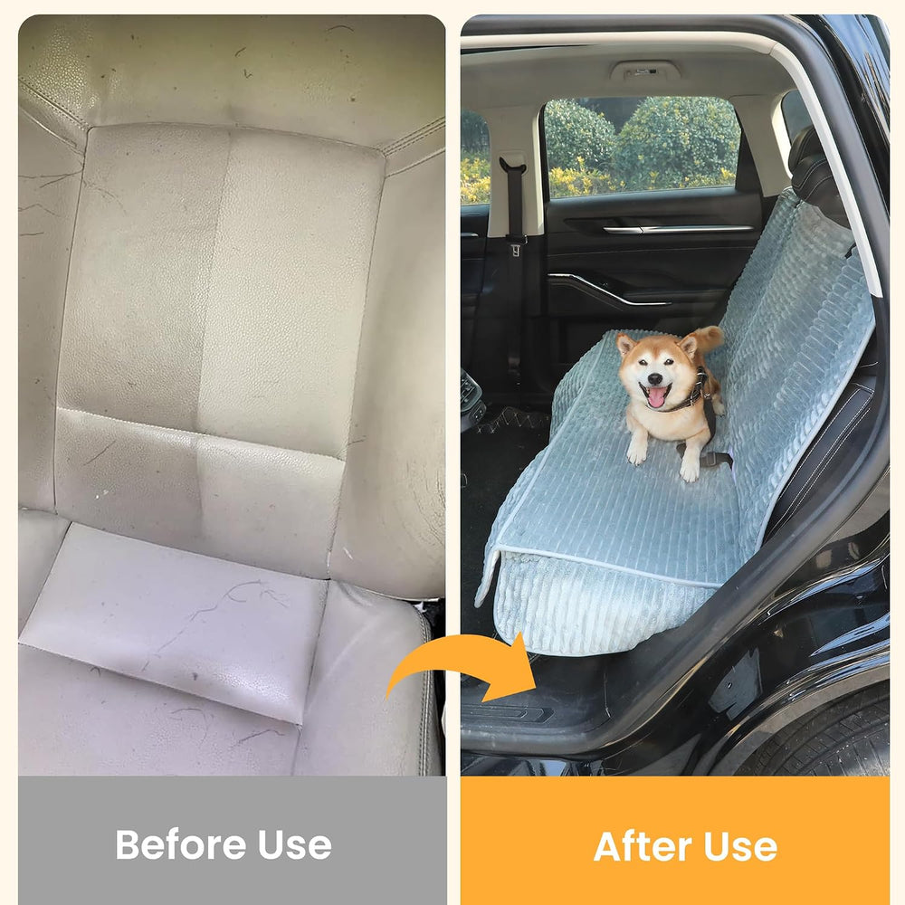 Dog Car Seat Cover, Waterproof Non-Slip Pet Mat, Bluegrey Back Seat