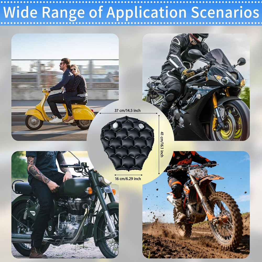 Foldable Motorcycle Seat Cushion with Air and Water Filling, Air Convection B...