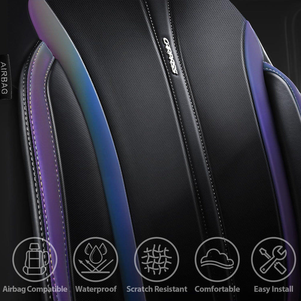 CAR PASS Nappa Leather Car Seat Covers, Durable Waterproof Luxury Universal f...