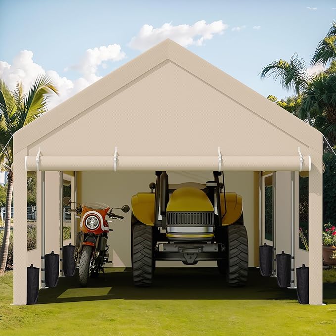 JY QAQA Carport, 10x20 FT Heavy Duty Carport