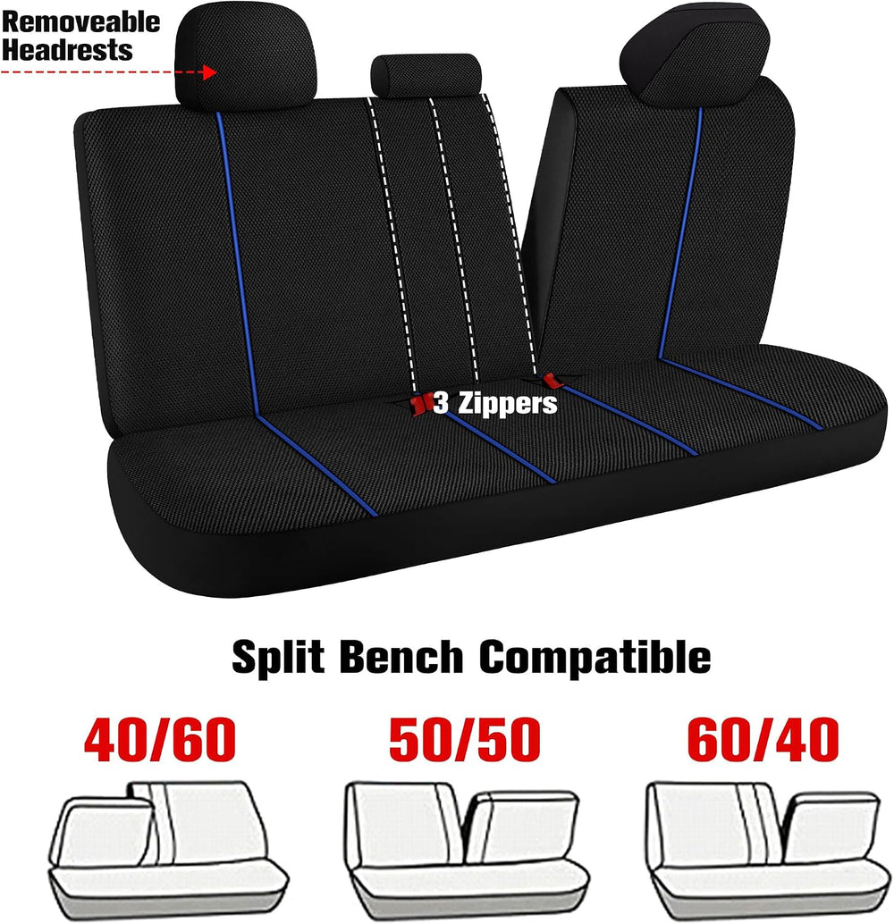 Breathable Premium Car Seat Covers Full Set，3D Air-Mesh Seat Covers for Cars，...
