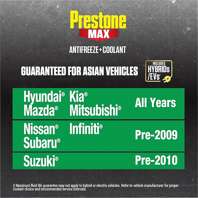Prestone AF6610 MAX Asian Vehicles Anti-Freeze and Coolant, 1 Gallon (Pack of 6)