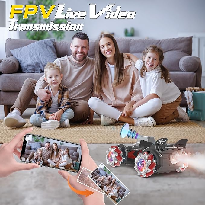 Yasola RC Car with Camera for Kids, Remote Control 360° Rotating High Speed