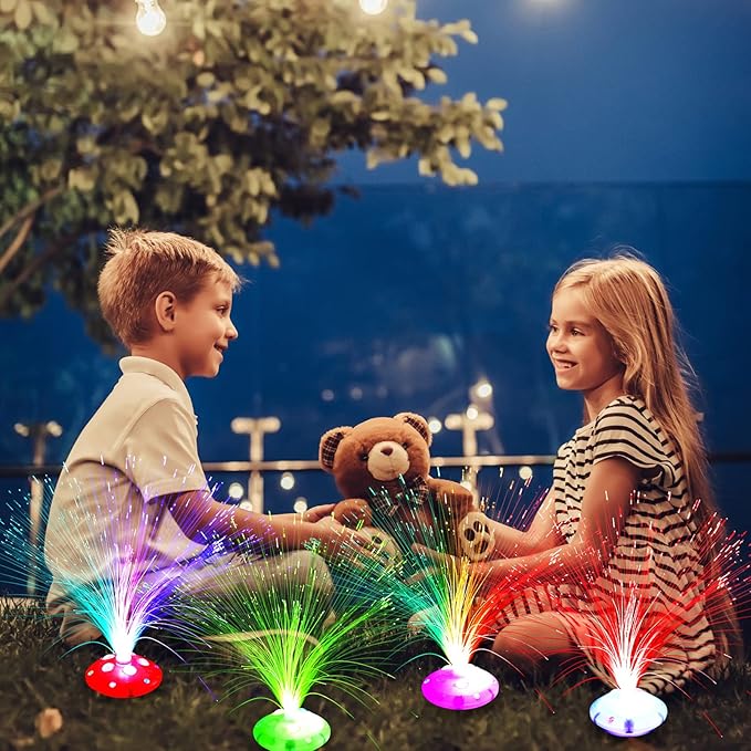 Retisee 24 Pcs Halloween Fiber Optic Lamp Multicolored Centerpiece Optic Ligh...