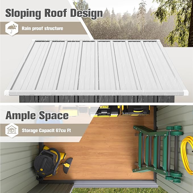 JUMMICO Metal Outdoor Storage Shed 5 x 3 FT Metal Shed