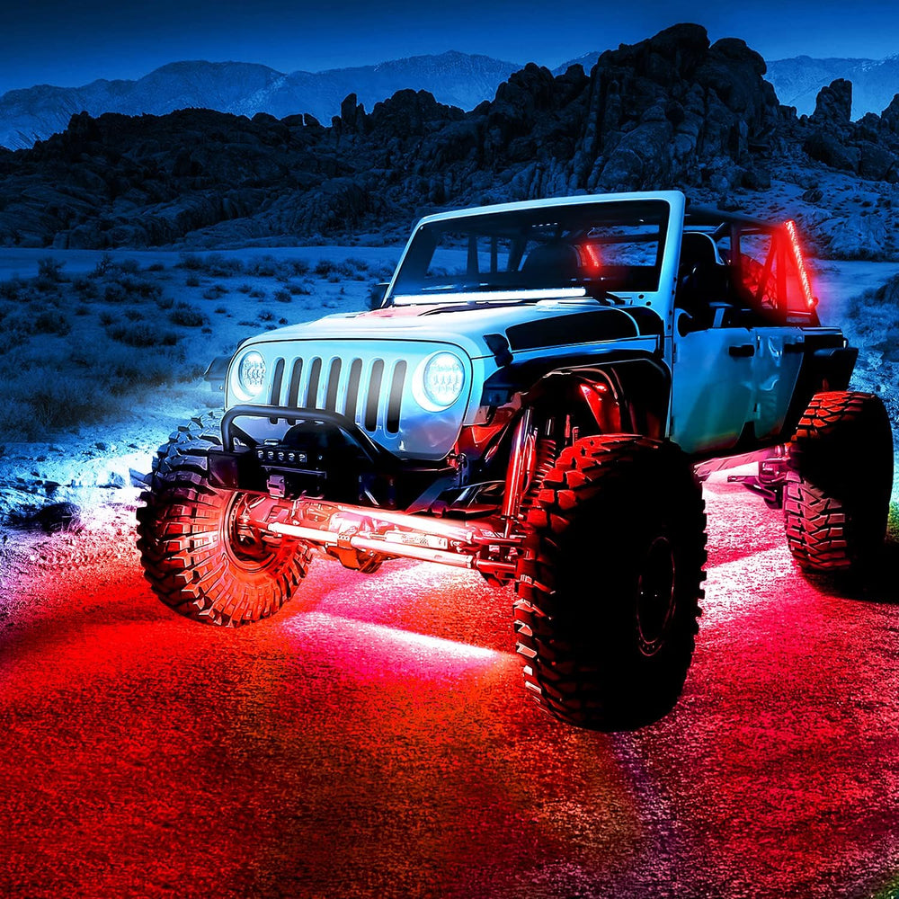 Nilight 4PCS RGB LED Underglow Lights for Cars with Wireless Remote