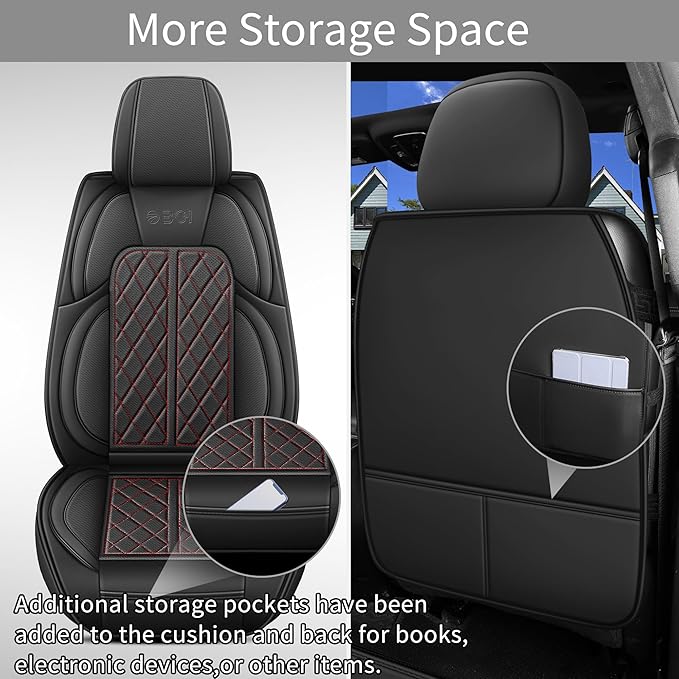Car Seat Cover Custom Fit for Dodge Ram 1500 2500 3500 2002-2025 Faux Leather