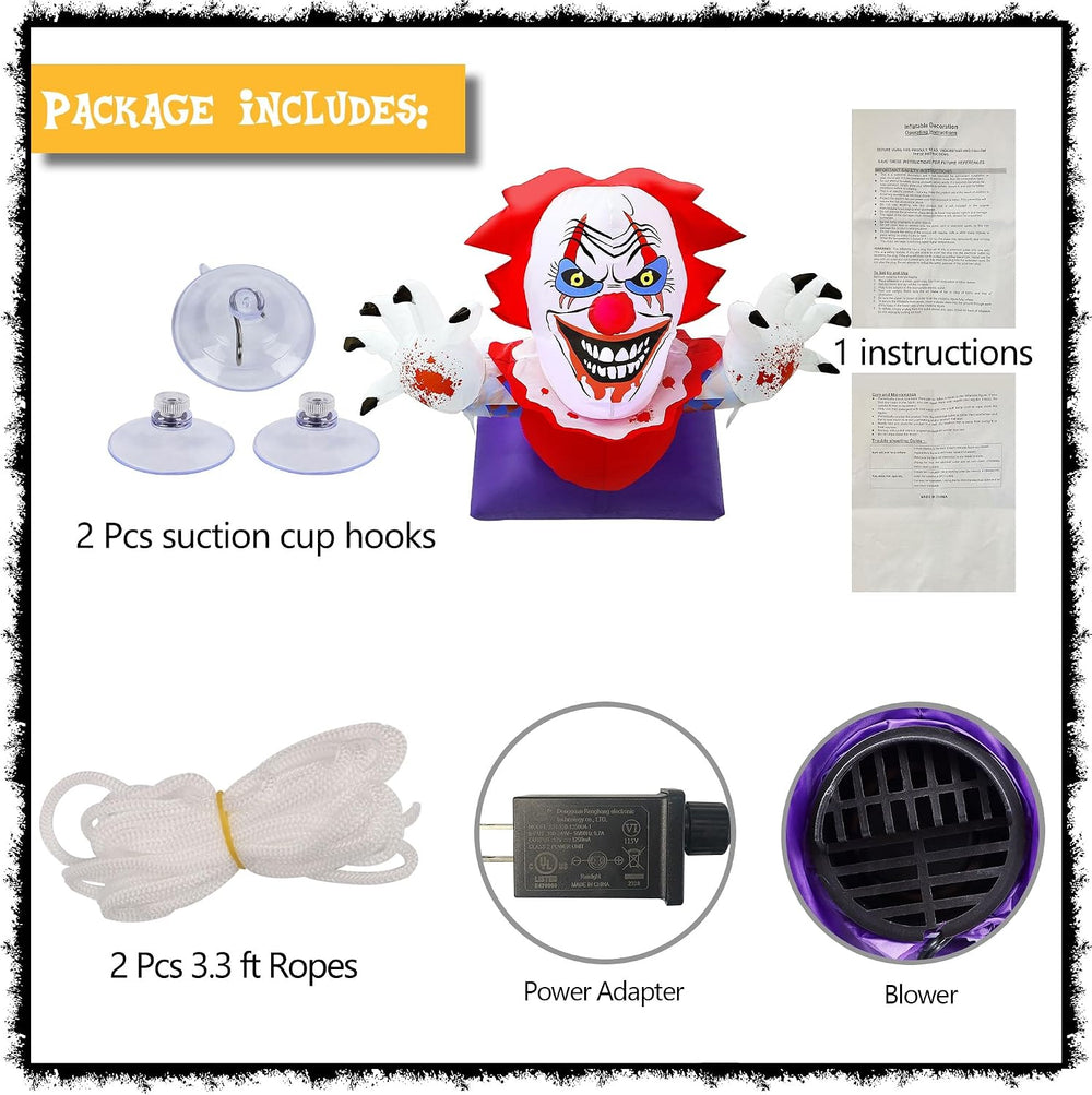 Lulu Home 4.1FT L Halloween Inflatable Clown Decoration