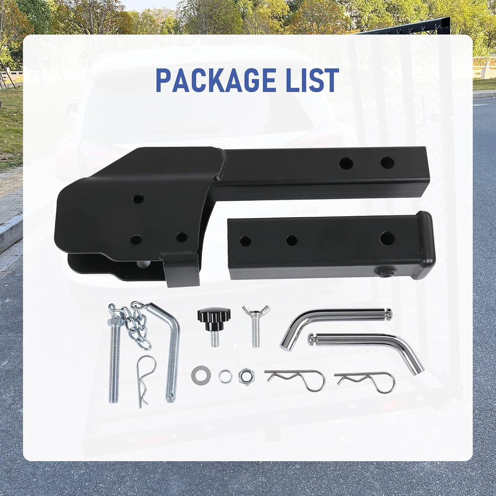 JDMSPEED Trailer Hitch Folding 2" Trailer Hitch 500LB Capacity Shank Mou...