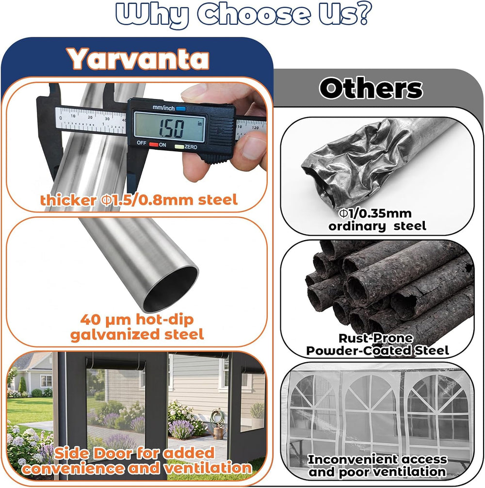 13x25 FT Heavy Duty Carport, Portable Garage Car Ports