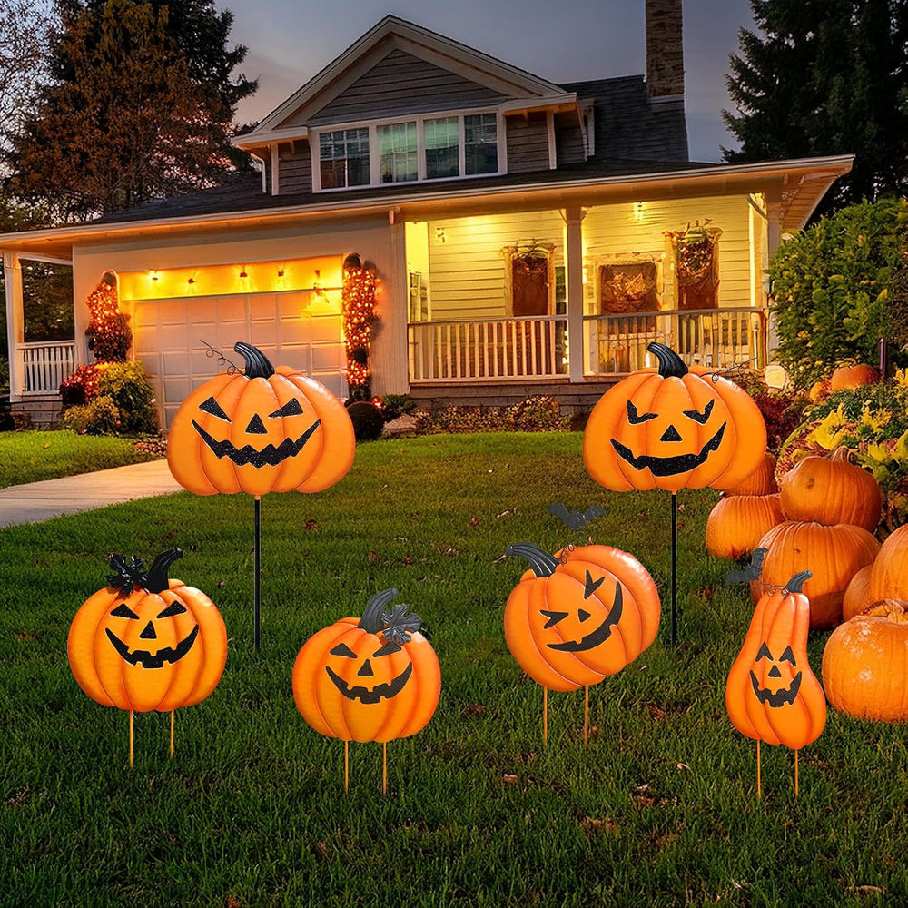 2 Pack Halloween/Thanksgiving Garden Stakes, Outdoor Party Décor Stacked Meta...