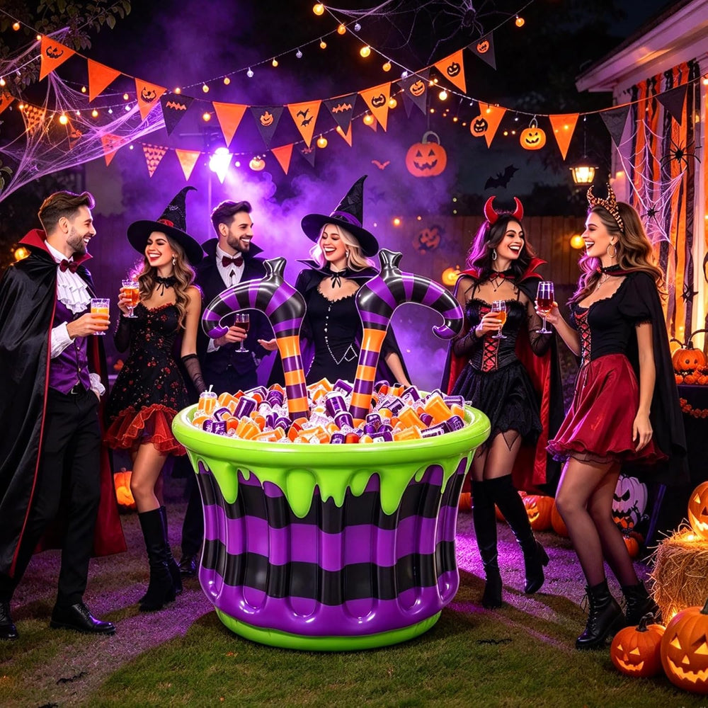 Large Halloween Inflatable Witch Cauldron Cooler Halloween Party Decoration,2...