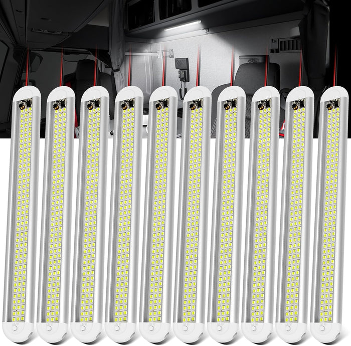 12v LED Interior Light Bar，CT CAPETRONIX 120LEDs 1500LM 8W DC 12 Volt led Strip (10Pack)