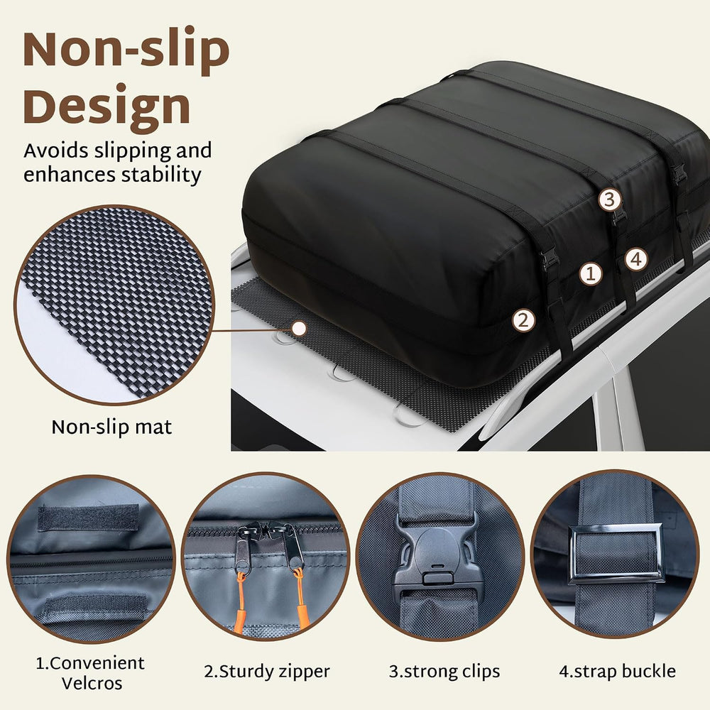 iBirdie Roof Rack Cargo Carrier 15.3 Cubic Feet, Soft-Shell Rooftop Cargo Box...