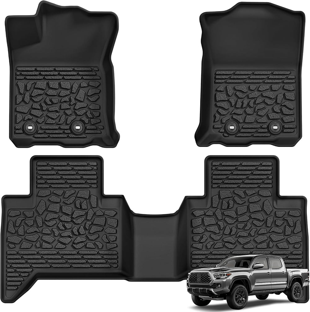 AUTOSAVER88 Floor Mats Fit for Toyota Tacoma Double Cab 2023-2018, Custom Fit