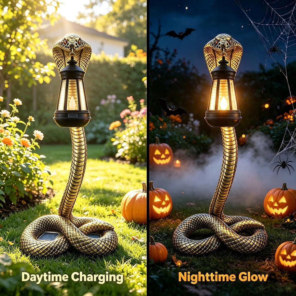 Halloween Decor Solar Snake Garden Statue,19.89'' Snake for Yard Lawn...