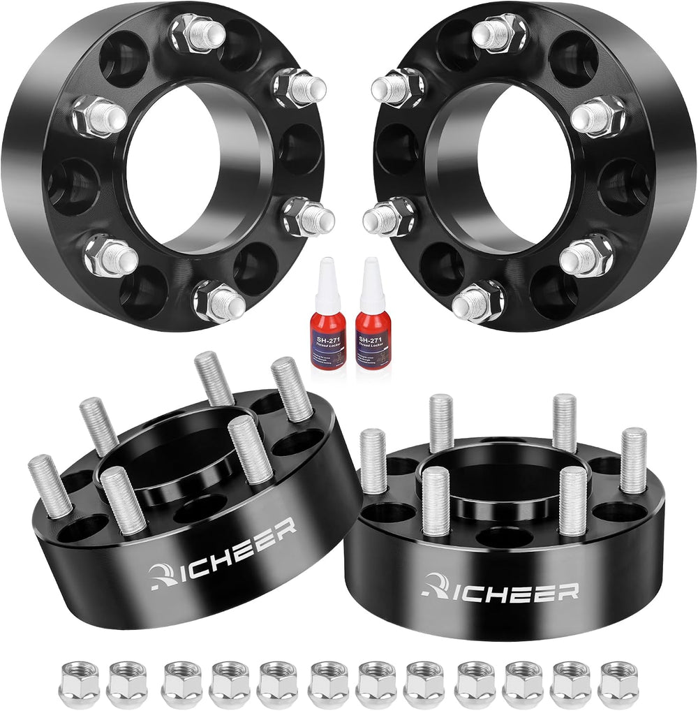 Richeer 2 inch 6x5.5 Hub Centric Wheel Spacers for 2024+ Tacoma Tundra Sequoi...