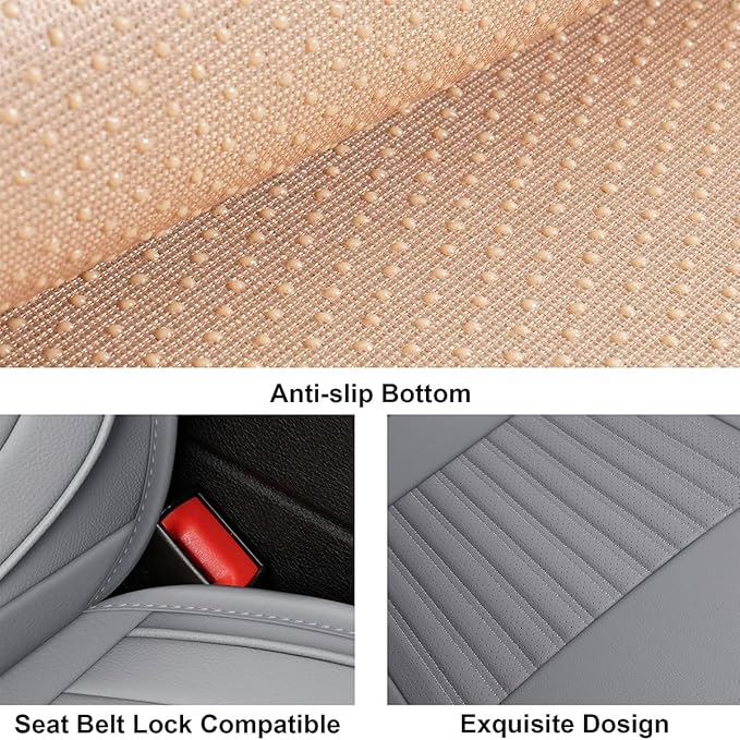 LINGVIDO Car Seat Covers, Breathable and Waterproof Faux Leather Automotive