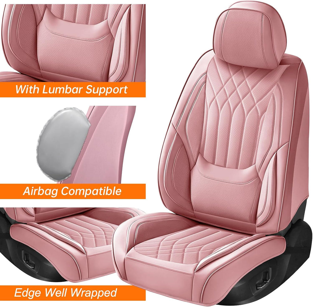 Pink Car Seat Covers Full Set Universal 5-Seater Full Coverage