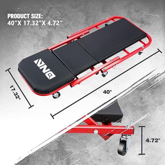 ‎DNA MOTORING TOOLS-00186 40 Inches 2 IN 1 Rolling Folding Car Creeper/Seat (...