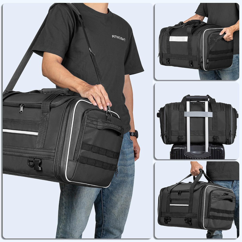 Marscamd Waterproof Motorcycle Tail Luggage Bag, 48L-64L Expandable, a Rain C...