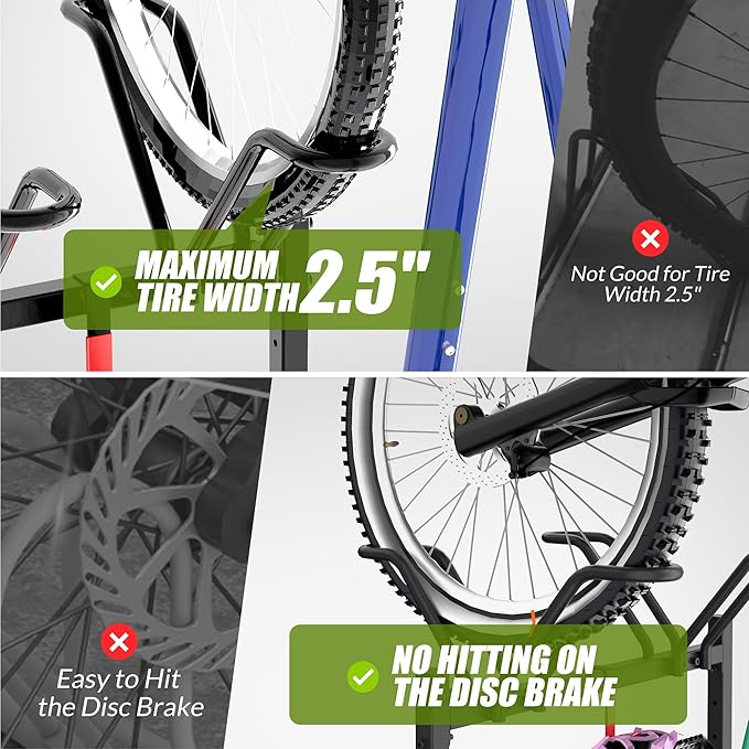 3 Bikes Floor Stand, Adjustable Bicycle Parking Rack