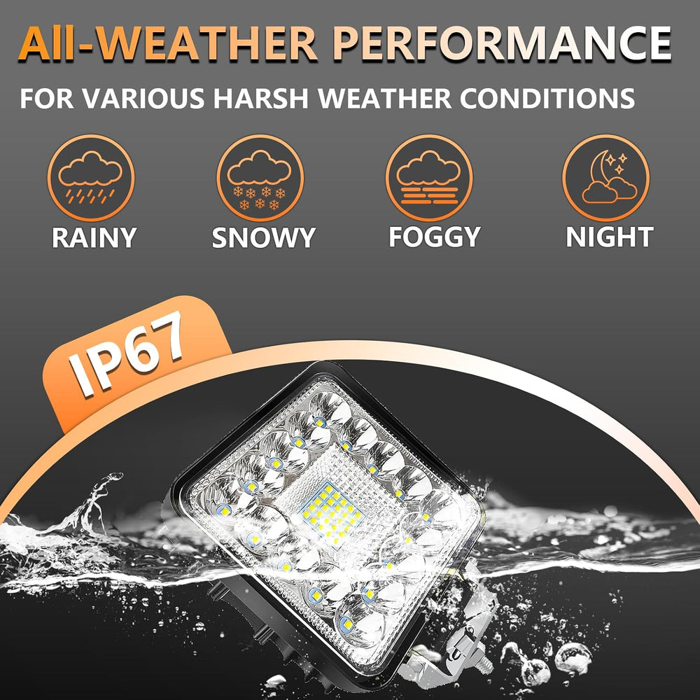 LED Tractor Work Lights, Off Road LED Pod Lights 4 Inch 240W 20000lm 12V 24V ...