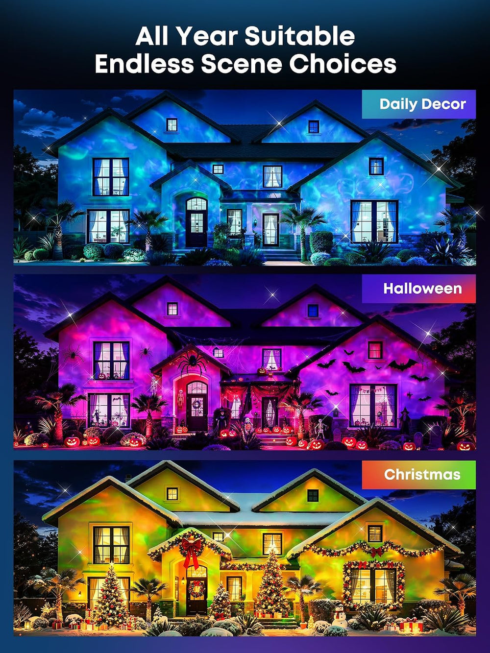 PIKOY Halloween Projector Outdoor with App, Halloween Decorations Outdoor