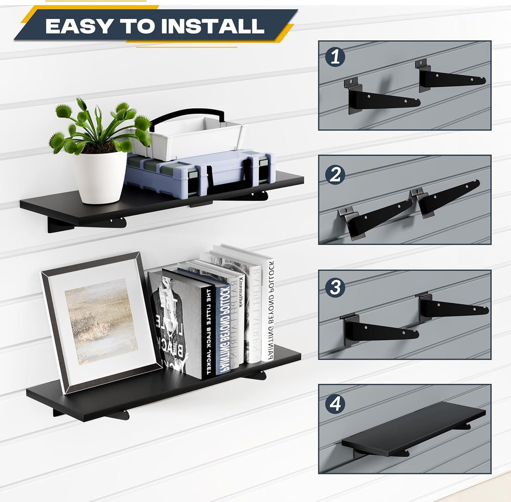 35Pcs Slatwall Accessories Kit, with Slatwall Hooks, Baskets, Shelves, Bins
