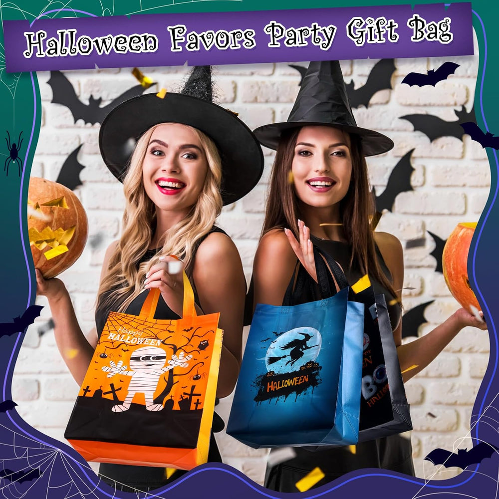 Sweetude 60 Pcs Halloween Tote Bags Bulk with Handles, Reusable