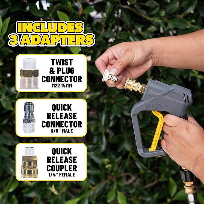 Chemical Guys EQP402 Snubby Pressure Washer Gun, Foam Cannon Attachment