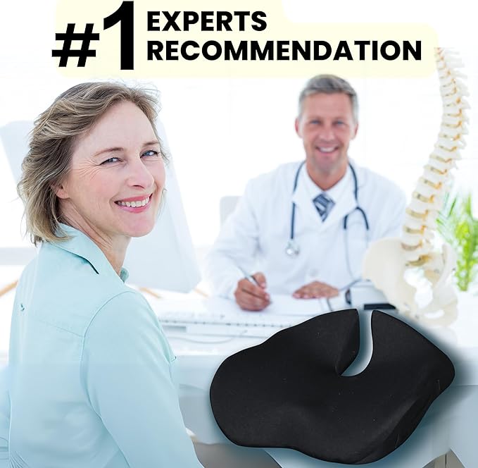 Pressure Relief Seat Cushion for Tailbone Pain – X Large Office Chair Cushion