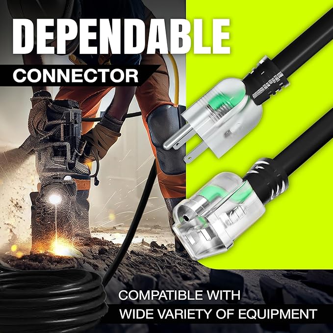 100ft Outdoor/Indoor Extension Cord 10/3 Gauge Ultra Heavy Duty 3 Prong SJTW