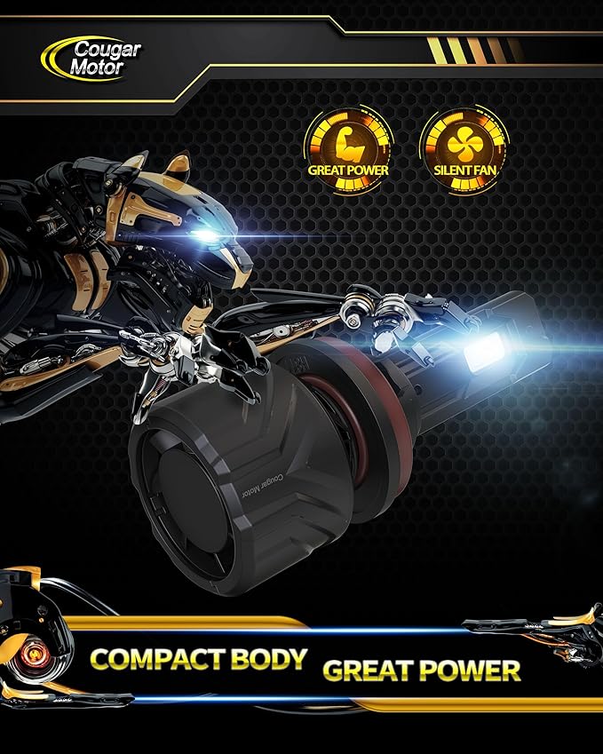 Cougar Motor 9005 H11 Bulbs, HB3 H8 H9 Fog Lights Combo 6500K White (2 Sets, ...