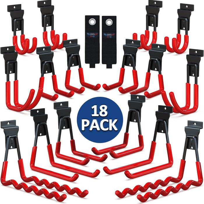 3-H Slatwall Accessories 18 Pack, Slatwall Hooks & Hangers Multi Sizes